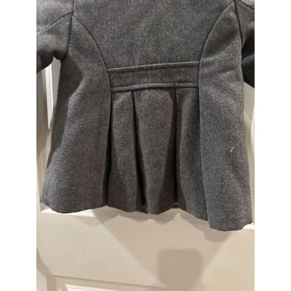 Old Navy Girl Grey Pea Coat Button Down Style & Thick - Size 3T - Picture 10 of 12